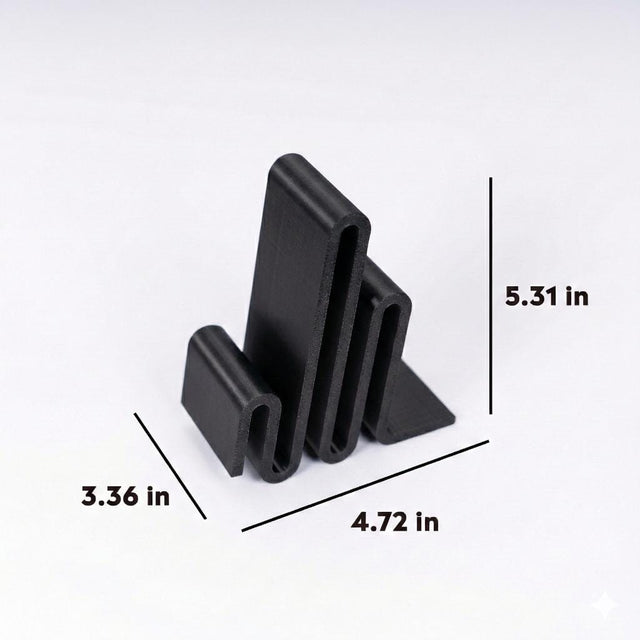 Black Vinyl Record Stand - Minimalist Album Display | Matte Black Holder for Desk