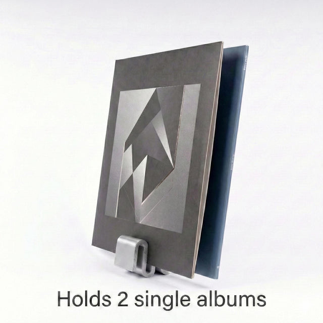 Silver Vinyl Record Stand - Chrome Vinyl Holder & Industrial Album Display
