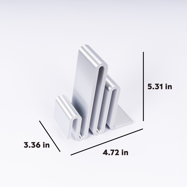 a picture of a white object with measurements