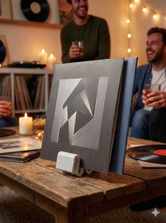 Marble Vinyl Record Stand – Modern 3D Printed Faux Stone Album Display