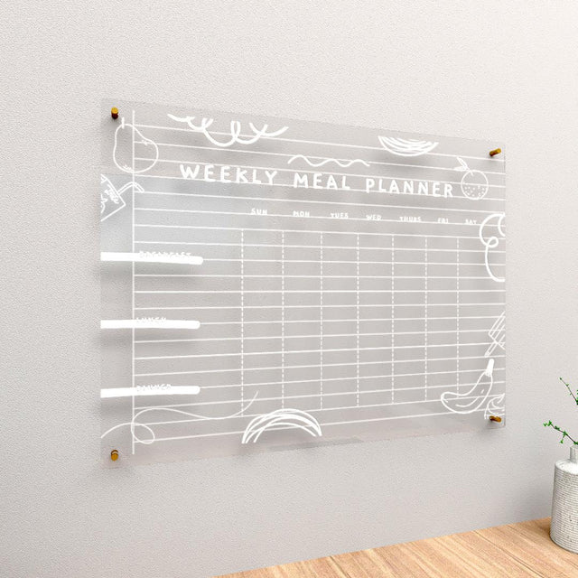 Acrylic Wall Calendar Planner - Meal Planner - School - Quetzal Studio