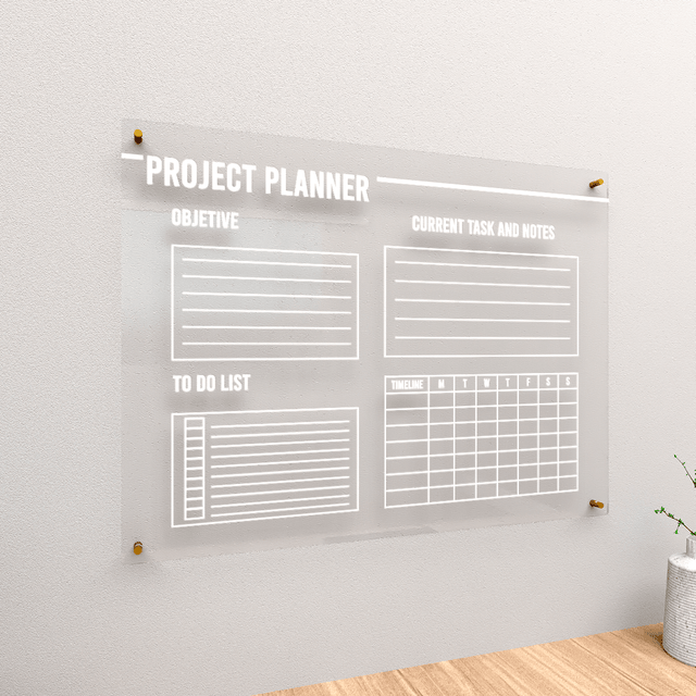 Acrylic Wall Calendar Planner - Project Planner - Quetzal Studio