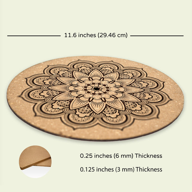 Mandala Turntable Slipmat - Audiophile-Grade Cork | Quetzal Studio - Quetzal Studio