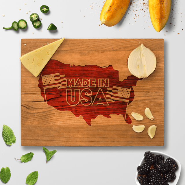 Personalized Cutting Board - Made In USA - Maple, Cherry or Walnut - Quetzal Studio