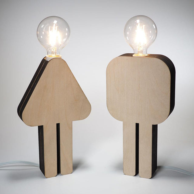Him and Her Lamps - Personalized - Quetzal Studio