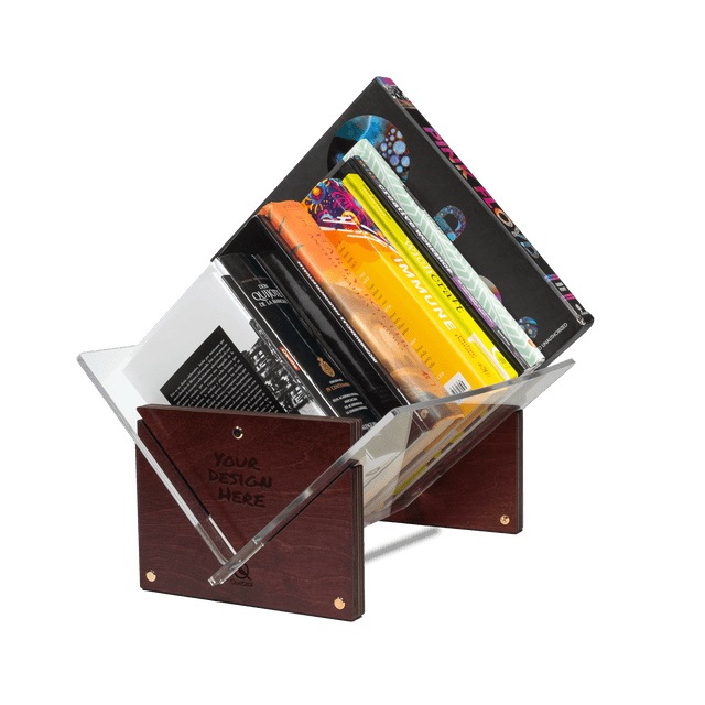 Wood and Acrylic Desktop Bookshelf - Quetzal Studio