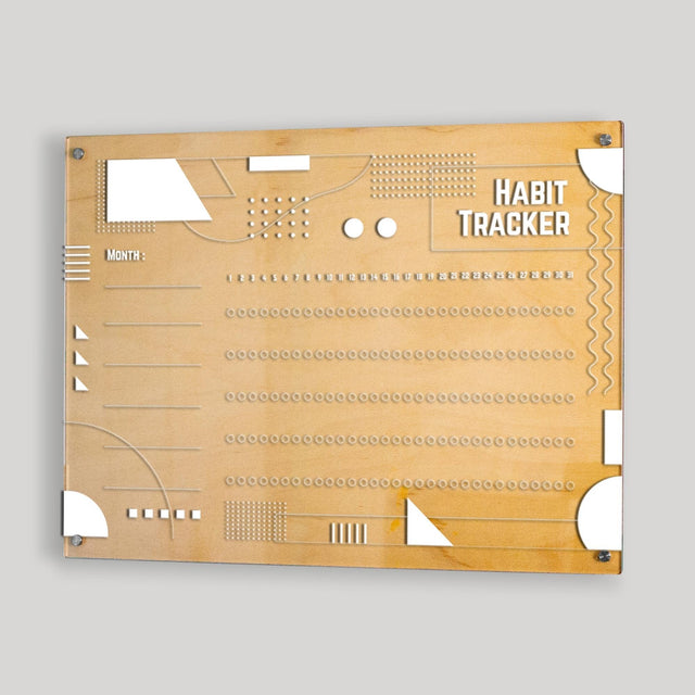 Wood & Acrylic Habit Tracker - Art Deco - Quetzal Studio
