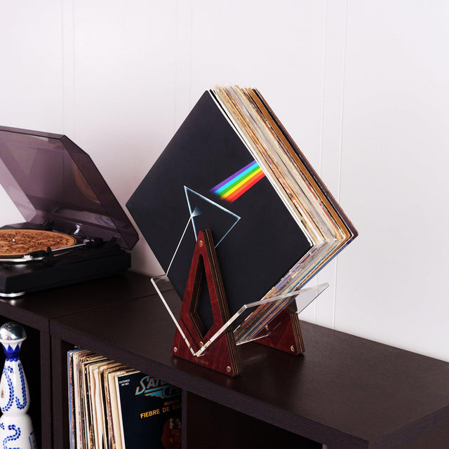 Vinyl Record Collection Display - Mahogany - Quetzal Studio