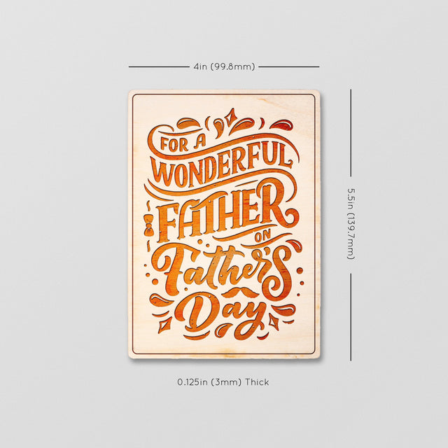 Wood Greeting Card - Wonderful Father - Quetzal Studio