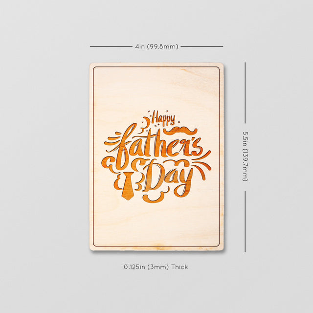 Wood Greeting Card - Happy Father's Day - Quetzal Studio