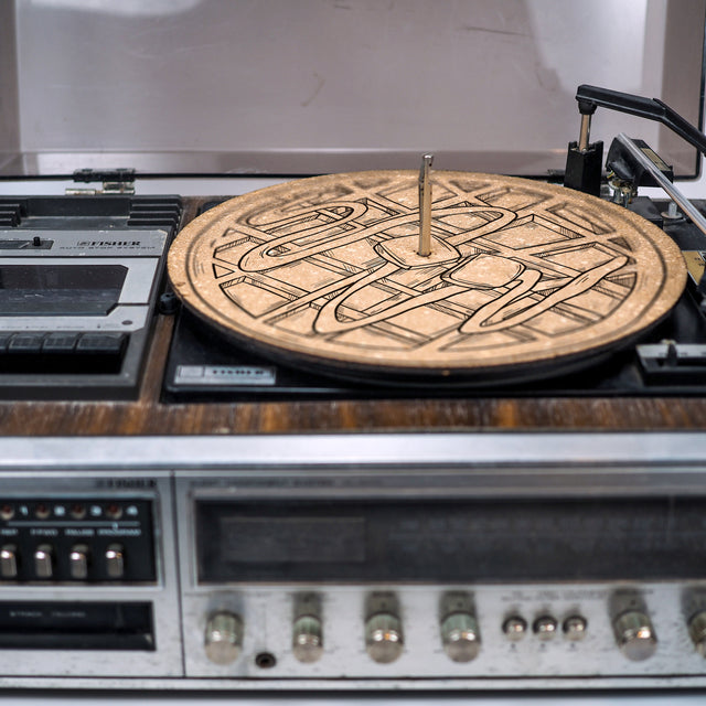 Waffle Cork Turntable Slipmat | Enhanced Static-Repellant Audiophile Vinyl Accessory | Quetzal Studio