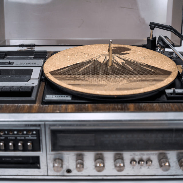 Mount Fuji Cork Turntable Slipmat | Enhanced Static-Repellant Audiophile Vinyl Accessory | Quetzal Studio