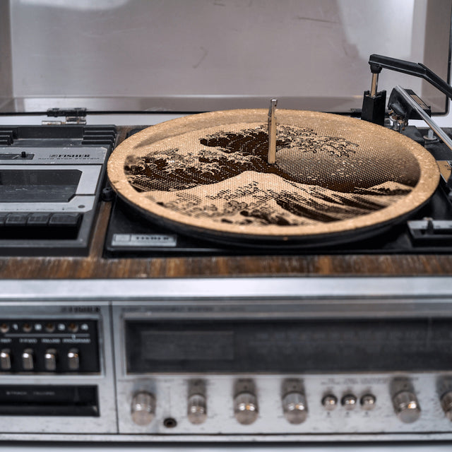 Wave Cork Turntable Slipmat | Enhanced Static-Repellant Audiophile Vinyl Accessory | Quetzal Studio