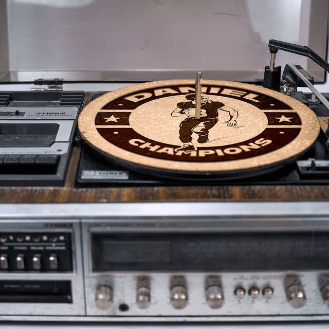 Football Cork Turntable Slipmat | Enhanced Static-Repellant Audiophile Vinyl Accessory | Quetzal Studio
