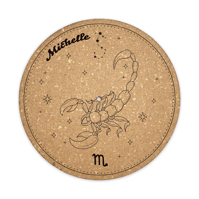 Scorpio Cork Turntable Slipmat | Enhanced Static-Repellant Audiophile Vinyl Accessory | Quetzal Studio