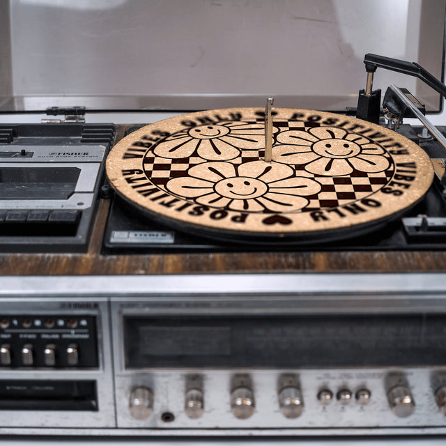 Flower Cork Turntable Slipmat | Enhanced Static-Repellant Audiophile Vinyl Accessory | Quetzal Studio