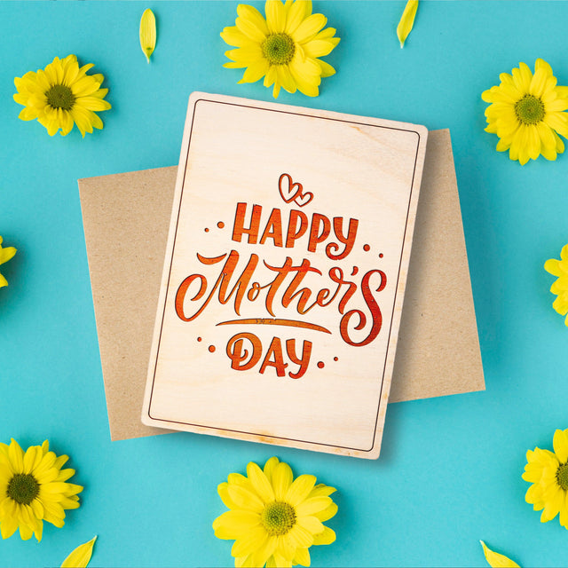 Wood Greeting Card - Happy Mother's Day - Quetzal Studio