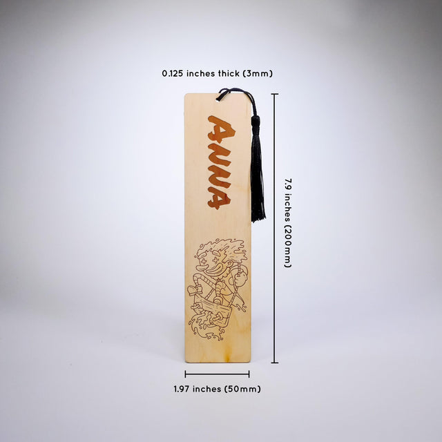 Personalized Wood Bookmark with Tassel - CLOWN SWING - Quetzal Studio