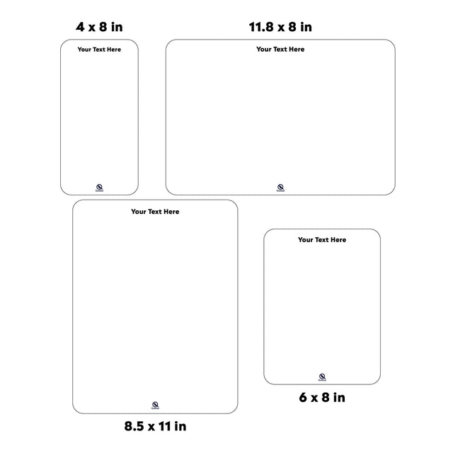 a blank sheet of paper with the measurements for each piece