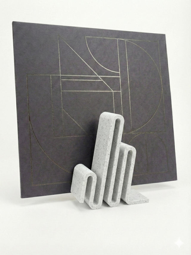 Marble Vinyl Record Stand – Modern 3D Printed Faux Stone Album Display