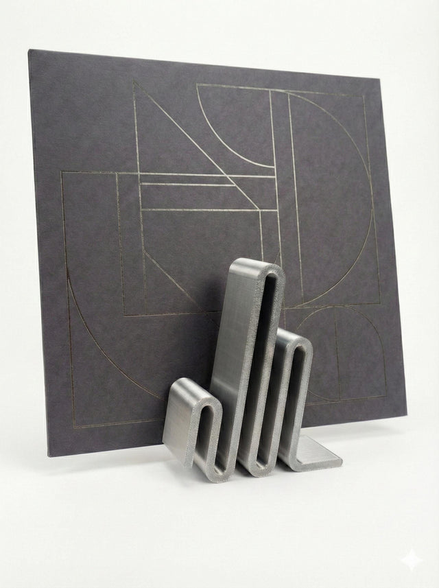 Silver Vinyl Record Stand - Chrome Vinyl Holder & Industrial Album Display