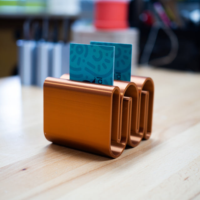 a close up of a table with a small object on top of it