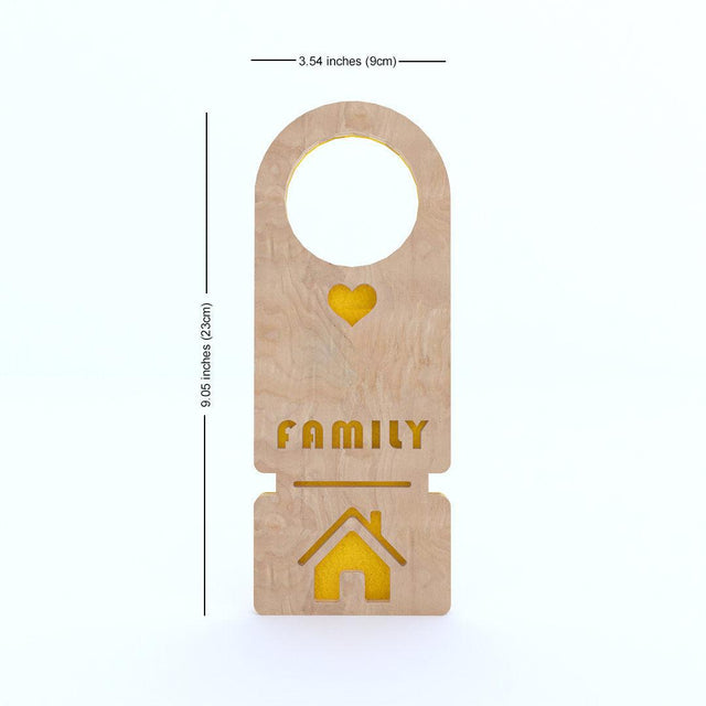 Personalized Wood and Felt Door Hanger - Family Home