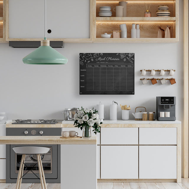 Wood & Acrylic Wall Calendar Planner - Meal Planner - Classic - Quetzal Studio