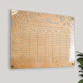 Wood & Acrylic Wall Calendar Planner - Meal Planner - Classic - Quetzal Studio