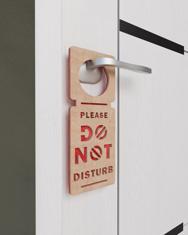 Personalized Wood and Felt Door Hanger - Do Not Disturb | Come In - Quetzal Studio