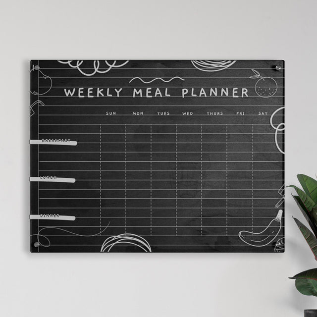 Wood & Acrylic Wall Calendar Planner - Meal Planner - School - Quetzal Studio