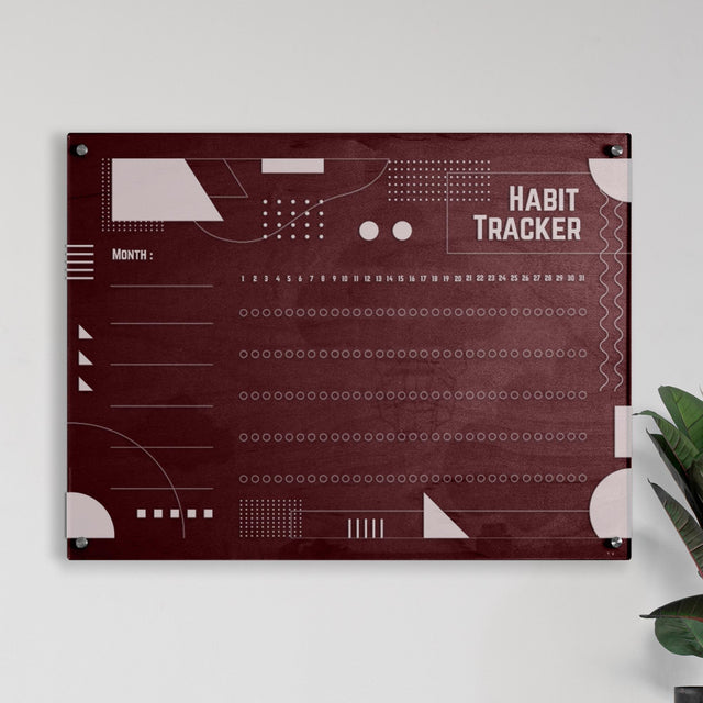 Wood & Acrylic Habit Tracker - Art Deco