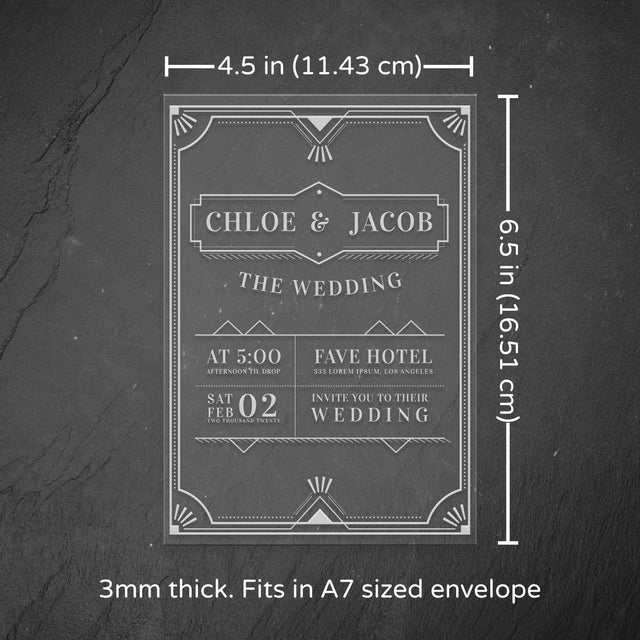Personalized Acrylic Invitation - Chloe - Quetzal Studio
