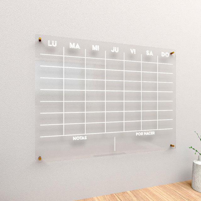 Acrylic Wall Calendar Planner - Weekly - Techno - Quetzal Studio
