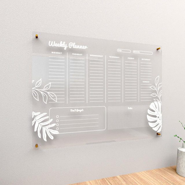 Acrylic Wall Calendar Planner - Weekly - Tropical