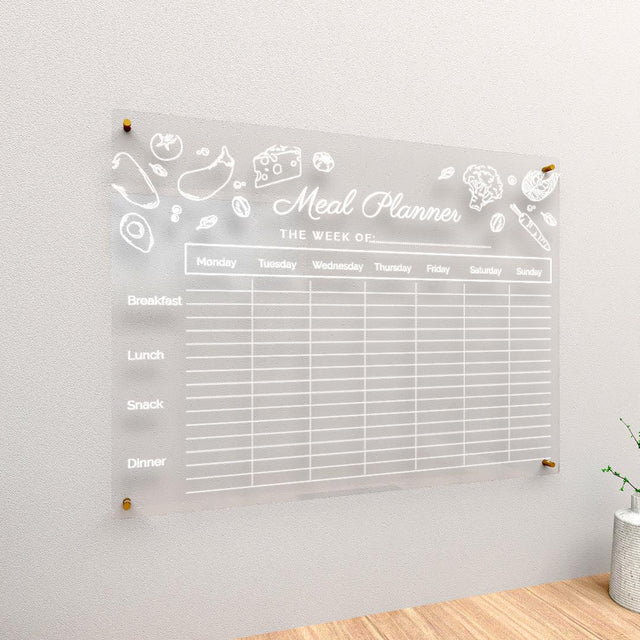 Acrylic Wall Calendar Planner - Meal Planner - Classic - Quetzal Studio