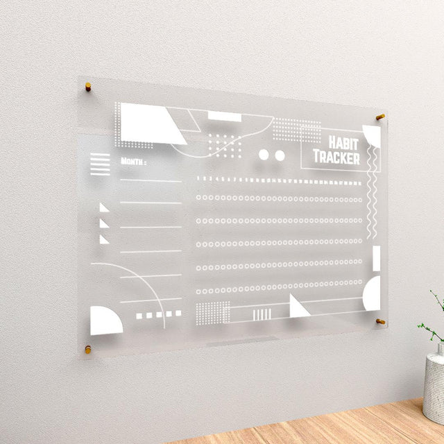 Acrylic Wall Calendar Planner - Habit Tracker - Art Deco