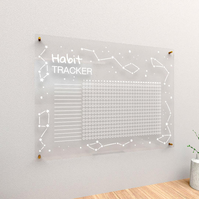 Acrylic Wall Calendar Planner - Habit Tracker - Constellations - Quetzal Studio