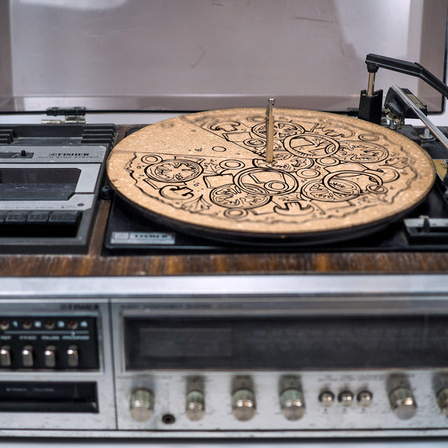 Pizza Turntable Slipmat - Audiophile-Grade Cork | Quetzal Studio - Quetzal Studio