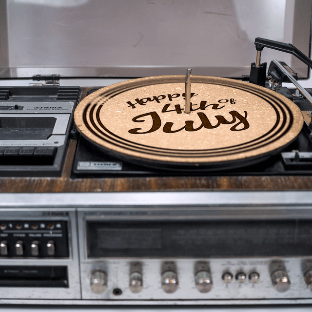 Fourth of July Turntable Slipmat - Audiophile-Grade Cork | Quetzal Studio - Quetzal Studio