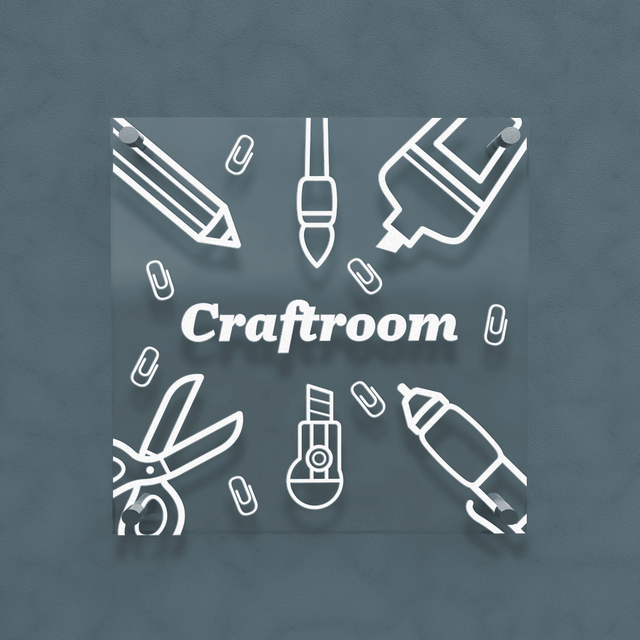 Personalized Acrylic Door Plate - Craftroom - Engraved Plate For Office or Home - Quetzal Studio