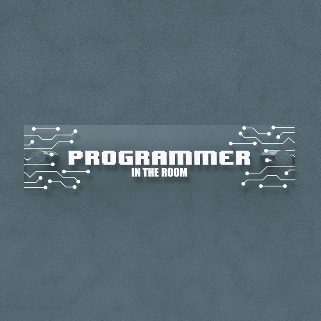 Personalized Acrylic Door Plate - Programmer - Engraved Plate For Office or Home - Quetzal Studio