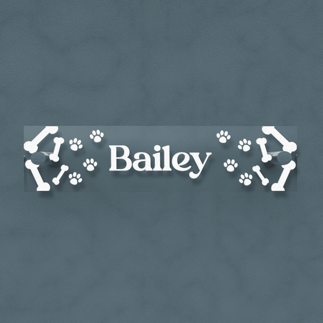 Personalized Acrylic Door Plate - Dog Name - Engraved Plate For Office or Home - Quetzal Studio
