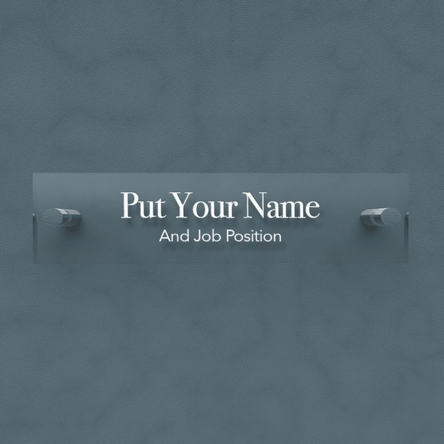 Personalized Acrylic Door Plate - Put Your Name - Engraved Plate For Office or Home - Quetzal Studio