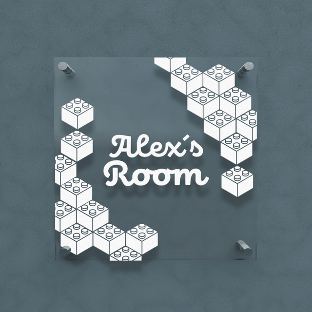 Personalized Acrylic Door Plate - Kids Room - Engraved Plate For Office or Home - Quetzal Studio