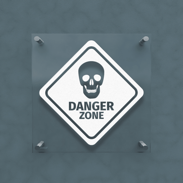 Personalized Acrylic Door Plate - Danger Zone - Engraved Plate For Office or Home - Quetzal Studio