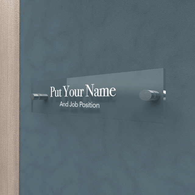 Personalized Acrylic Door Plate - Put Your Name - Engraved Plate For Office or Home - Quetzal Studio
