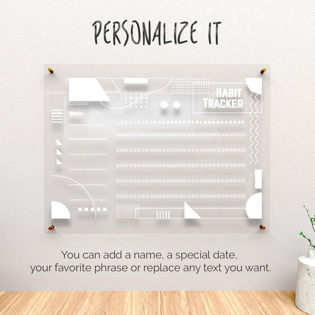 Acrylic Wall Calendar Planner - Habit Tracker - Art Deco