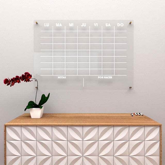 Acrylic Wall Calendar Planner - Weekly - Techno - Quetzal Studio