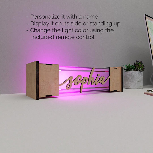 Personalized Name LED Lamp - RGB Night Light - Quetzal Studio